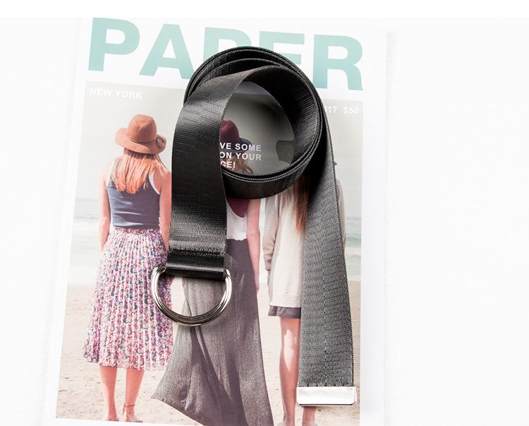 3.8cm Double D-ring Canvas Belt - Trendy Unisex Korean Style for Jeans and Workwear