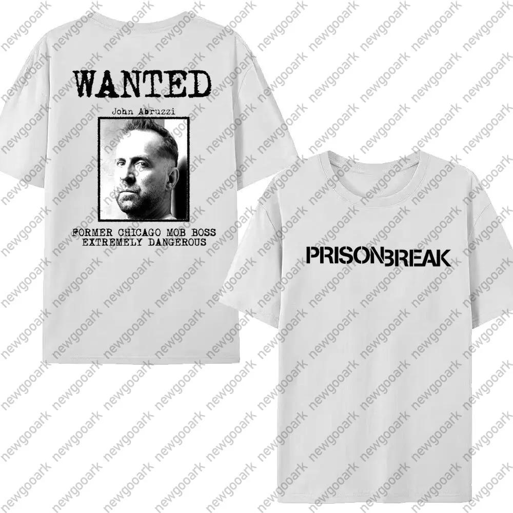 Funny Tv Series WANTED Tshirt Unisex Prison Break Streetwear Vintage Harajuku Top Cotton Short Sleeve Michael Scofield Tees