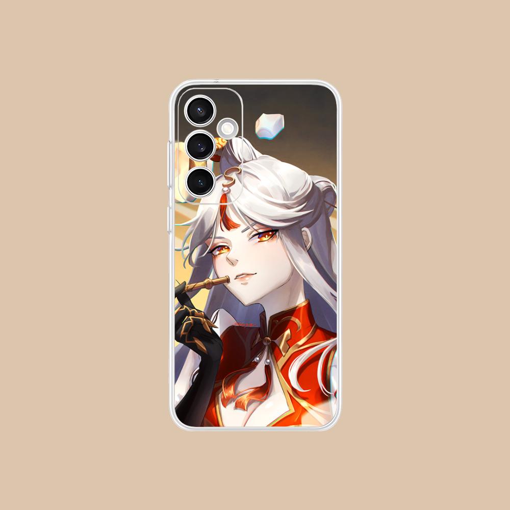 

Game GI Ningguang Clear Mobile Phone Case for Samsung Galaxy S25 S24 S23 S22 S21Plus FE Ultra Colorful Cover Galaxy S22 5G
