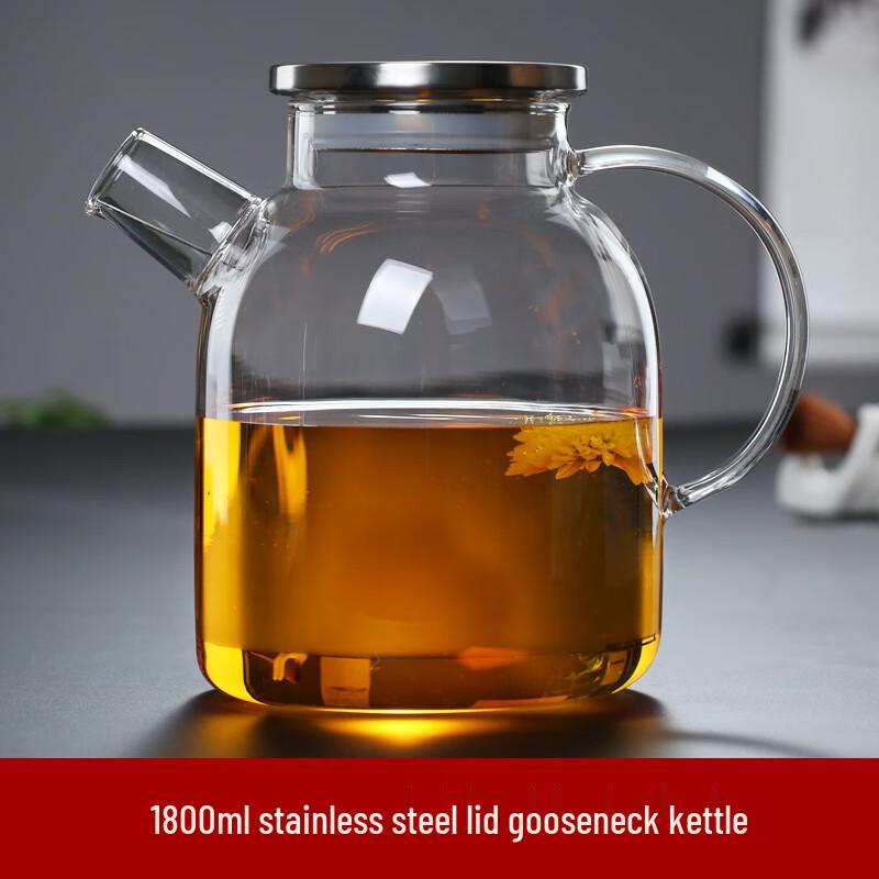 Wutuo 1800ml Heat-Resistant Borosilicate Glass Teapot Set (2-Pack)