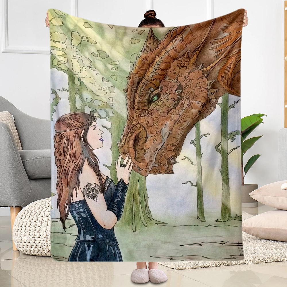 Gothic Style Blanket Warmthful Decor Great for Bed Office Picnics Four Seasons Multipurpose Stylish Decor Ideal Gift For Birthday Valentine'S Day