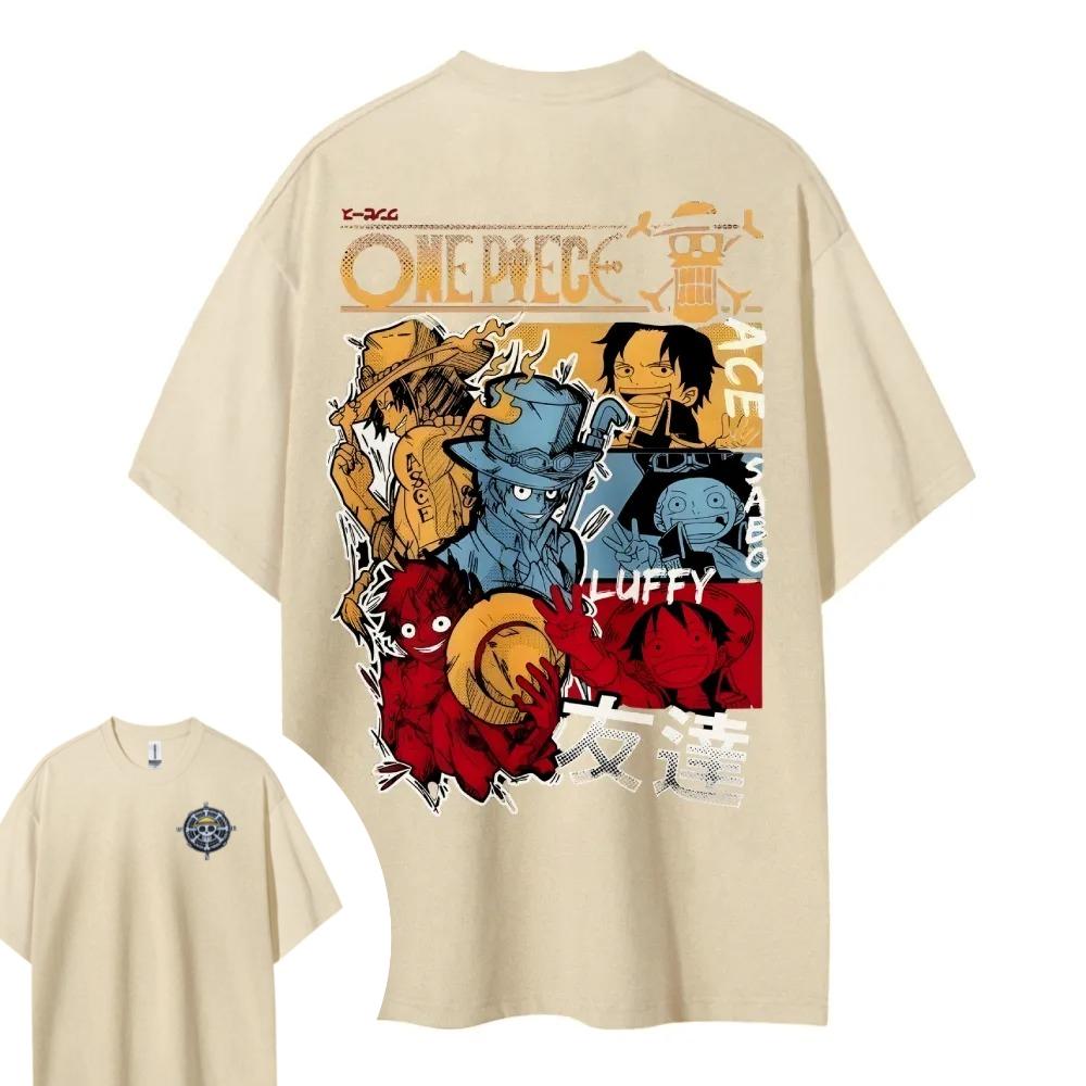 ONE PIECE Three Brothers Short Sleeve Mens and Womens Same Comfortable Short Sleeve Couples Casual Short Sleeve Popular Top