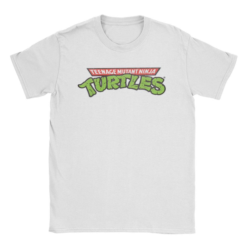 Vintage Ninja Turtles Retro Logo TShirts Men Round Neck Pure Cotton T Shirts Short Sleeve Tee Shirt Birthday Present Clothing