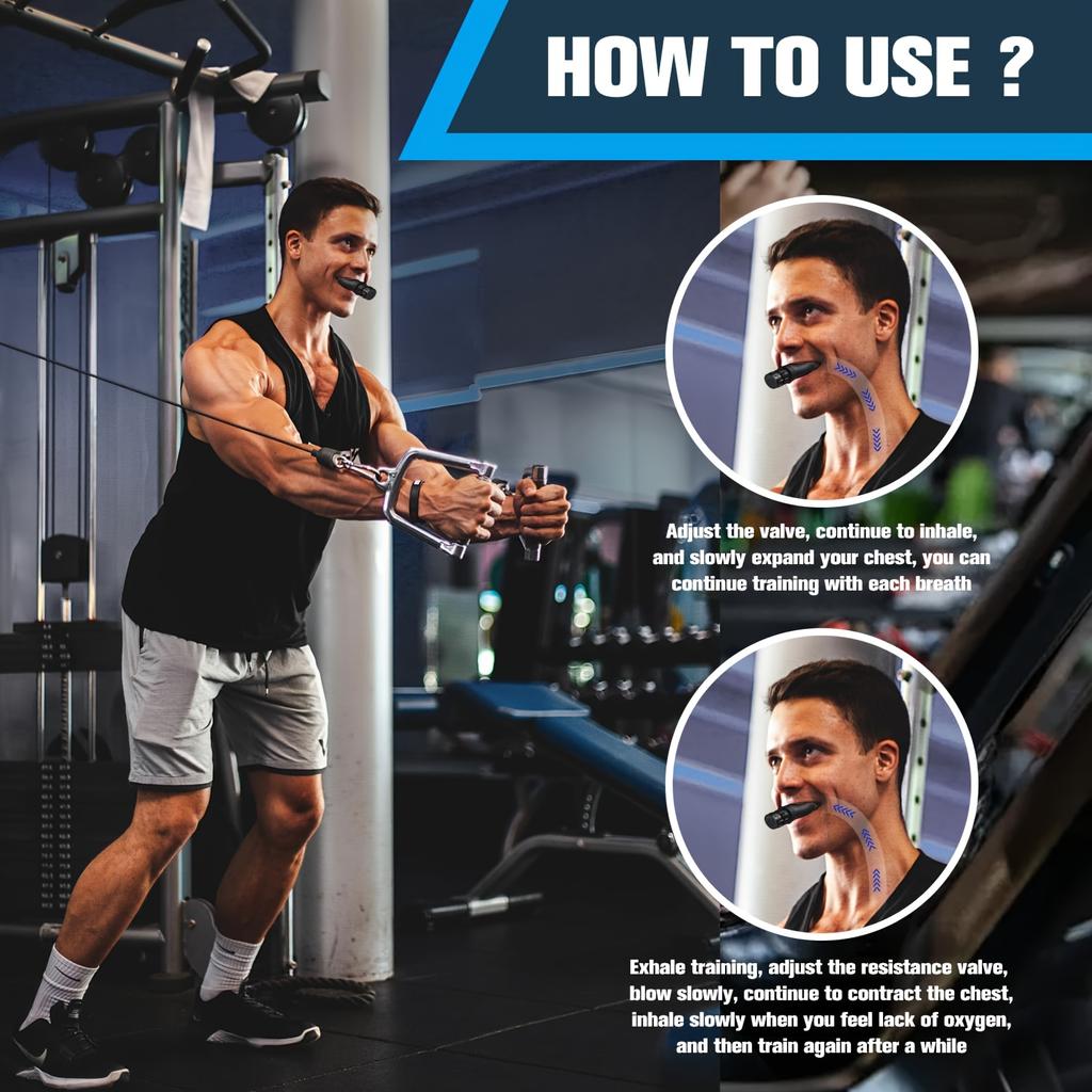 Convenient Lung Adjustable Resistance Trainer Adjustable Y-shaped Breathing Trainer Lung Capacity Abdominal Bite Style