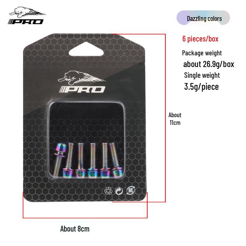 Taiwan PRO M5*18mm Colorful Titanium Alloy Bicycle Stem Screws