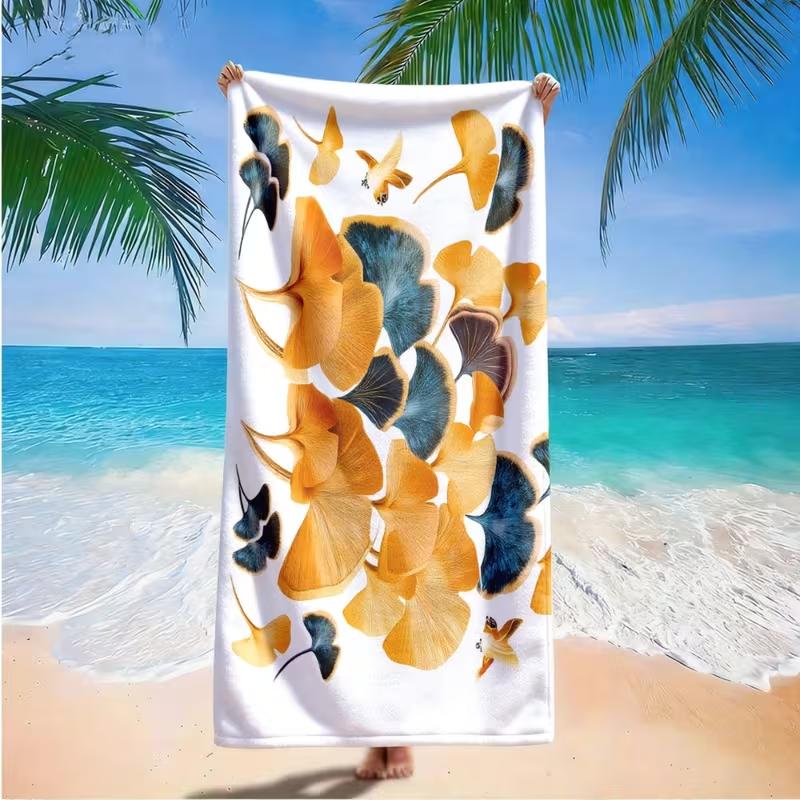 Watercolor Paw Print Beach Towel Quick Dry Sandproof Swimming Towel Pet Lover Summer Holiday Beach Accessory