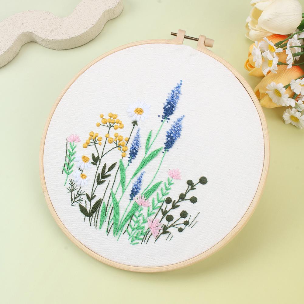 Neuer Blumenstrauß, Handgemachtes Stickerei-Set DIY-Materialpaket Anfänger Stoffstickerei Suzhou-Stickerei