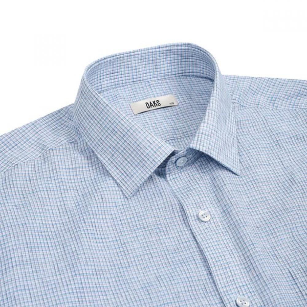 Daks Men S Linen Blend Micro Pattern Regular Fit dreSS Shirt dmS3Shdl122b1 