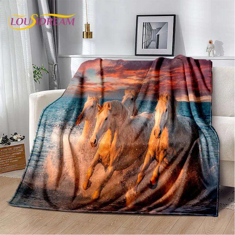 Horse Animal Pentium Gallant Steed Blanket,Soft Throw Blanket for Home Bedroom Bed Sofa Picnic Travel Office Cover Blanket Kids