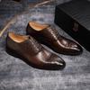Fashion Luxury Genuine Leather Men's Oxford Dress Shoes Handmade Formal Lace-up Business Wedding Banquet Classic Men's Footwear