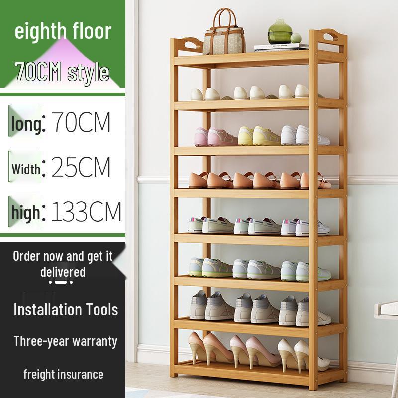 Economical Bamboo Shoe Rack for Home Entrance, Stylish Multi-layer Indoor Storage Cabinet