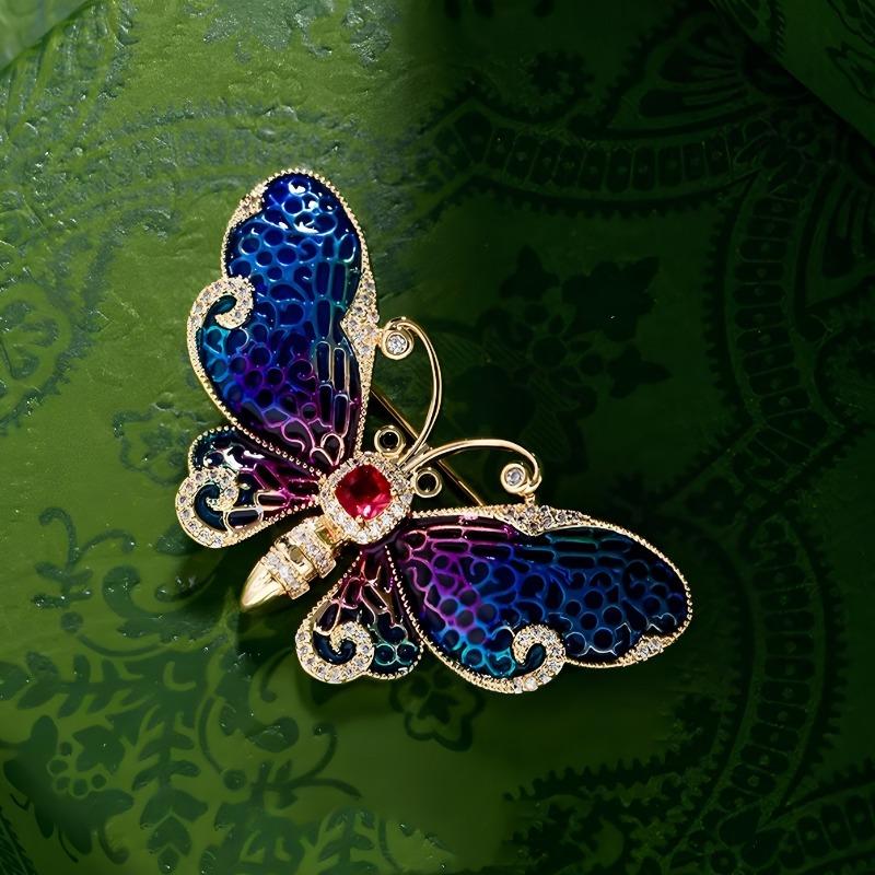 "Phantom Butterfly Brooch, Elegant Enamel Butterfly Brooch, Exquisite Anti-glare Pin.