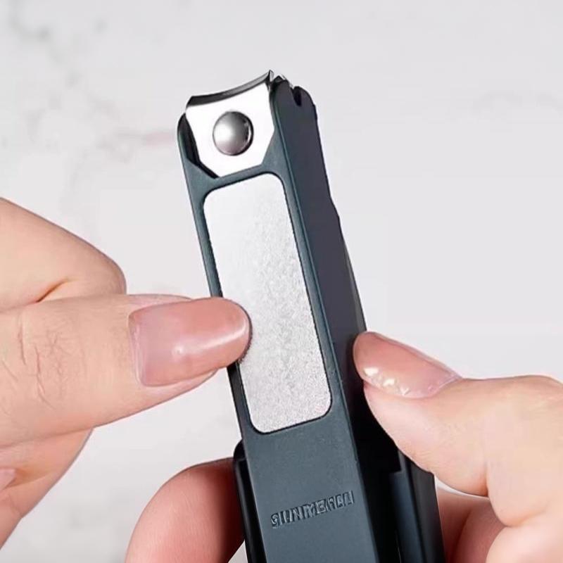 Stainless Steel Nail Clipper With Magnifying Glass Anti-Splash Heavy Duty Sharp Trimmer for Hard Thick Nails Elderly Home Use