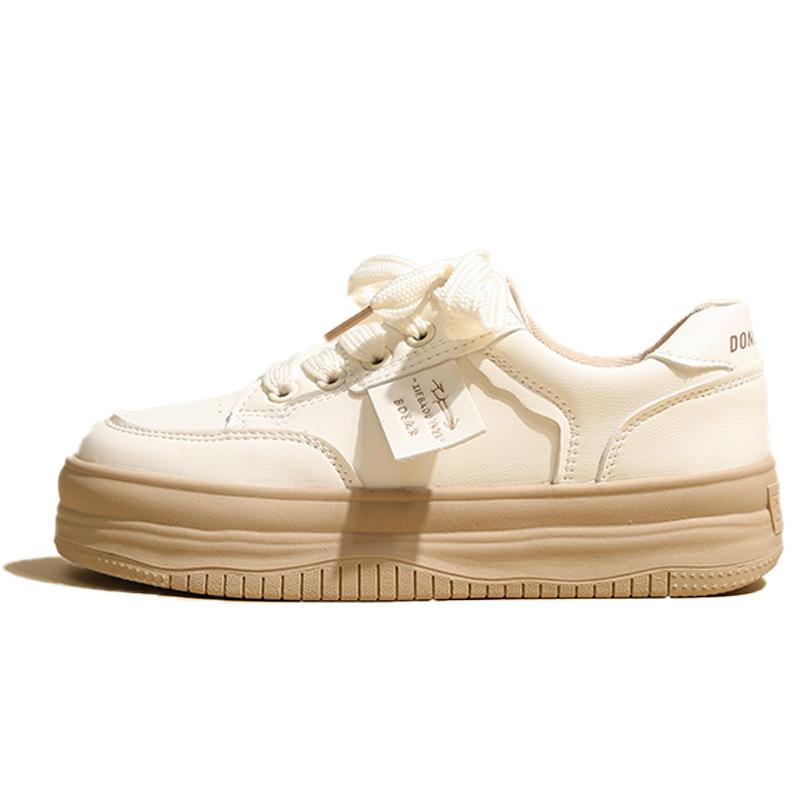 Women's Thick-Soled Sneakers Spring and Autumn New Versatile Breathable White Shoes Niche Height Increasing Sports Casual Shoes