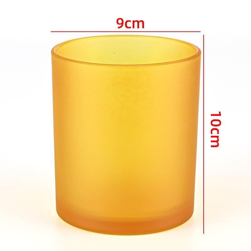 Colored Glass Aroma Candle Jar with Lid