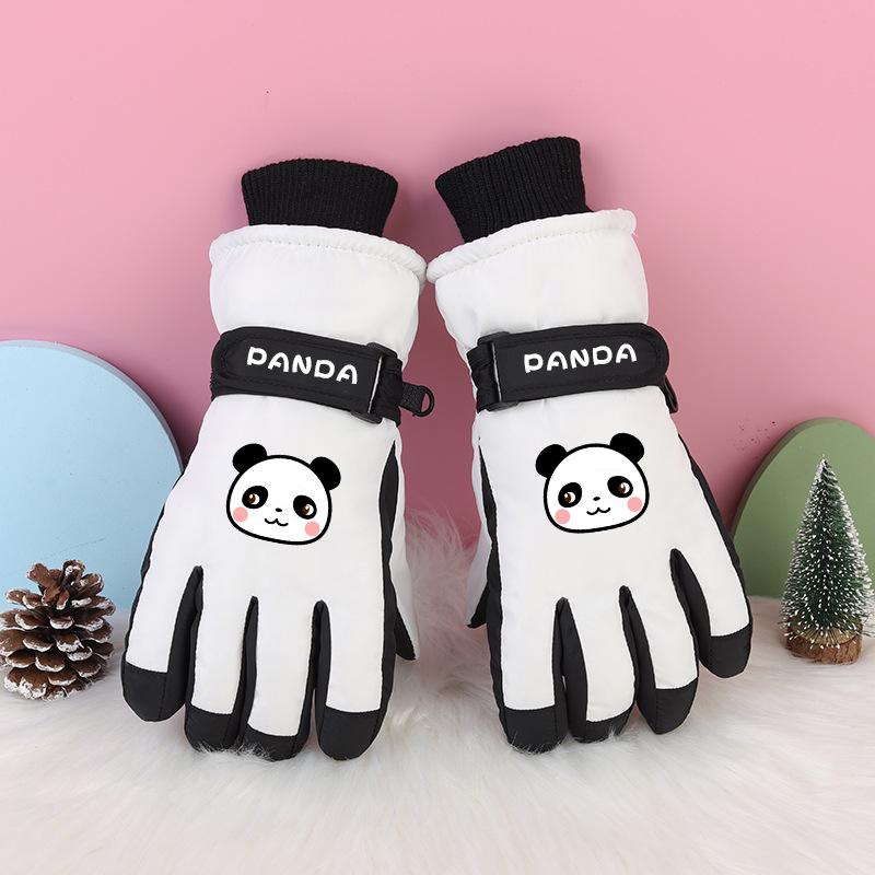 Children's Winter Ski Gloves: Thick, Cold-Proof, Waterproof, Windproof, Non-Slip, Warm Cotton for Ages 3-17.
