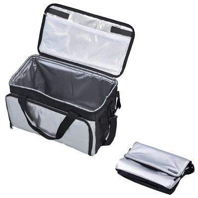 Campers Collection Yamazen Aluminum Soft Cooler Large Capacity with Shoulder Foldable Silver YZS-35L(SL) Bag, 35L, 3-Layer Construction, Strap,