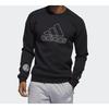 Adidas Logo Print Sports Pullover Hoodie Men Tops Black FU6222