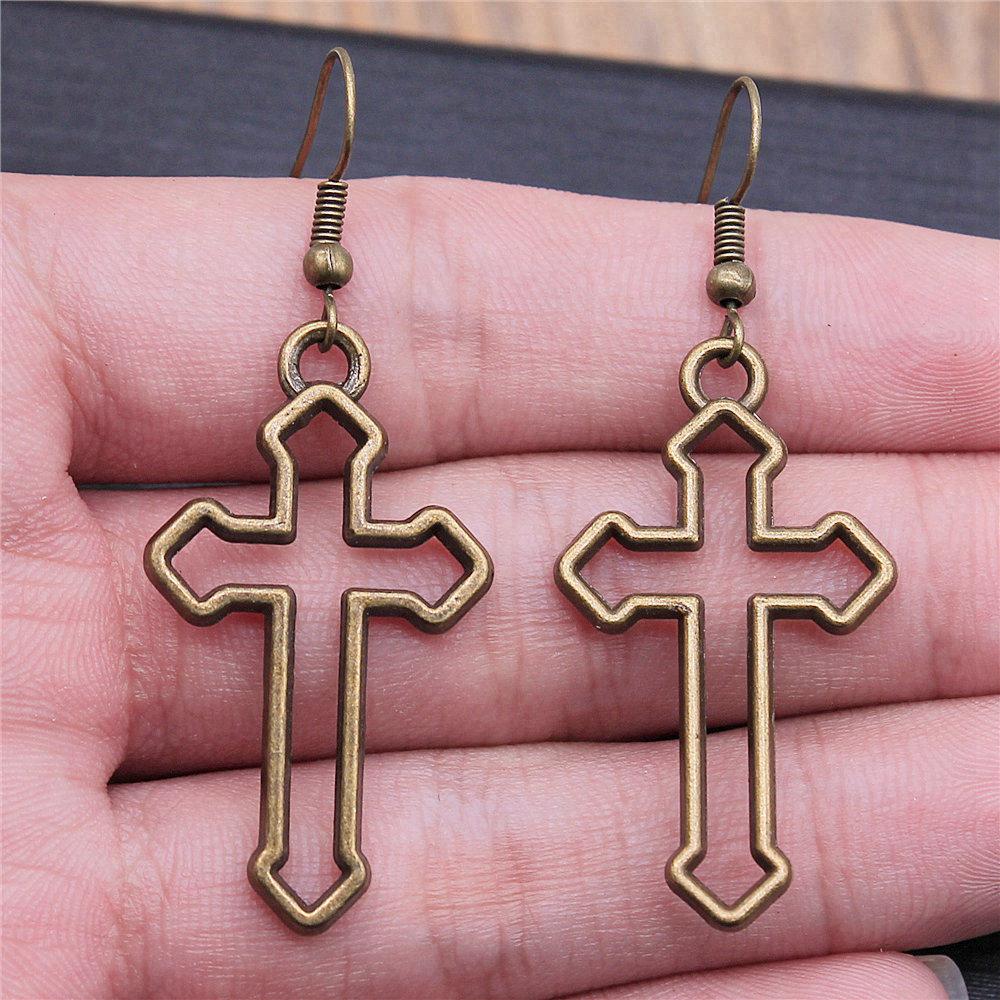Casual Handmade Cross Amulet Drop Earrings Thoughtful Friendship Gift for Office Wear