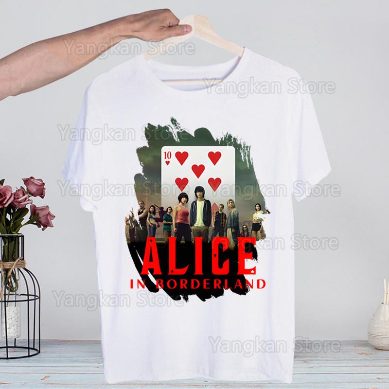Alice In Borderland Usagi Arisu Kuina Chishiya Trička Módní Pánské a Dámské Topy Tričko Krátký Rukáv Unisex Tričko