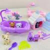 Pet Basket Dog Scene Playing Family Toys Dog Cage Toys Doll Accessories Dog Doll Set  Kids Toys