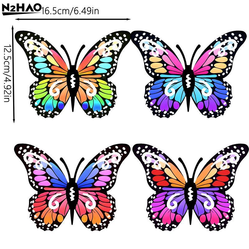 4Pcs Metal Butterfly Garden Art Wall Decor Outdoor Weatherproof Hanging for Fence Patio Balcony