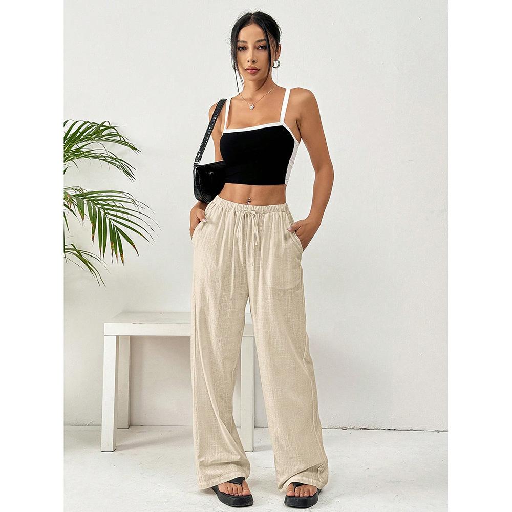 Casual Pants Women's Summer New Loose Straight Retro Wide-leg Trousers