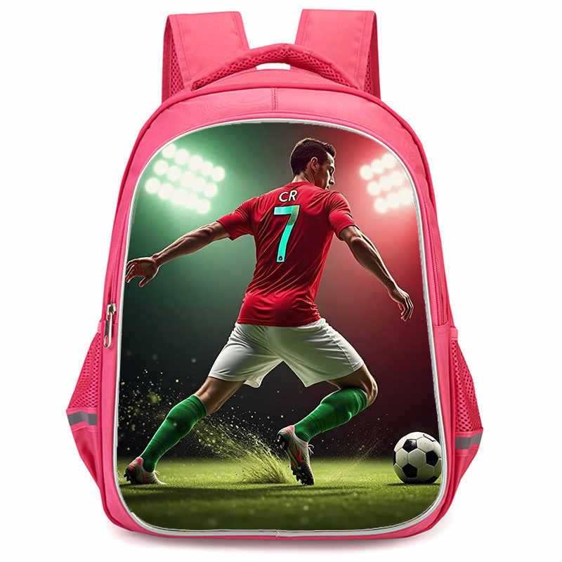 Cr7 Rucksack Hochauflösender Druck Große Kapazität Multifunktion Reißverschluss Oxford Rückenschutz Leichter Rucksack