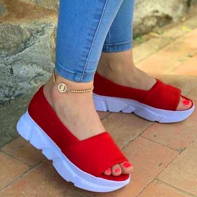 Fashion Platform Shoes Women Breathable Stretch Fabric Comfort Walking Sandals Female Casual Footwear Summer Women's Sandals2024