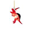 Festive Flat Dinosaur Acrylic Christmas Ornament Cheerful Vehicle Decoration Gift For All Ages