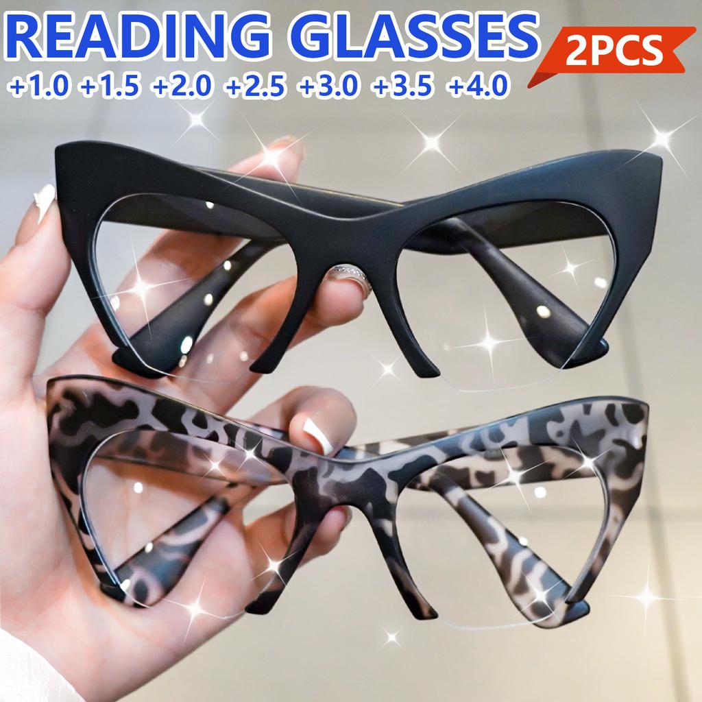 Fashion Full Frame Cat Eye Reading Glasses Clear Lens Simplicity Decorative Glasses Computer Spectacles for Women Men