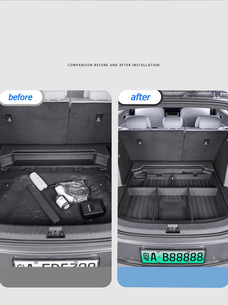 For BYD Sealion 06 EV/DMI Trunk Storage Box Multifunctional Waterproof Insert Cargo Rear Hatch Hidden Storage Box Secure Durable