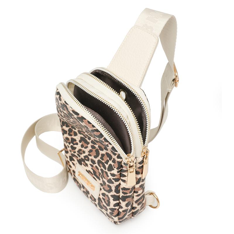 Women's Chest Bag Leopard Shoulder Crossbody Bag Lightweight Travel Satchel