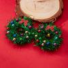 Creative Green Color Xmas Garland Bow Bell Pendant Earrings for Women Fashion Christmas Tree Earrings New Year Ear Jewelry Gift