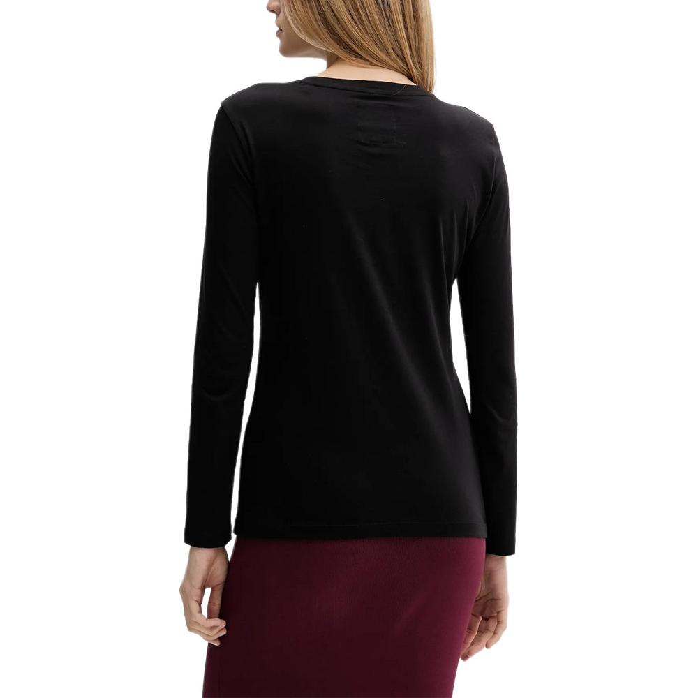 Armani Exchange 2025 Autumn Winter Letter Logo Versatile Long Sleeve Pullover T-Shirt Women Tops XW001450-AF10356-UC001