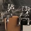 Durable Resin Skeleton Craft Vintage Robot Statue, Industrial Mechanical Figurine, Cool Desktop Atmosphere Ornament Gothic Desk Decor for Office