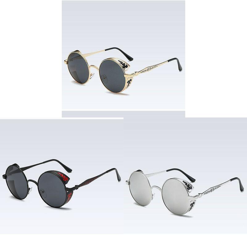 Retro Polarized Steampunk Round Sunglasses Mirror Glasses Male Female Glasses
