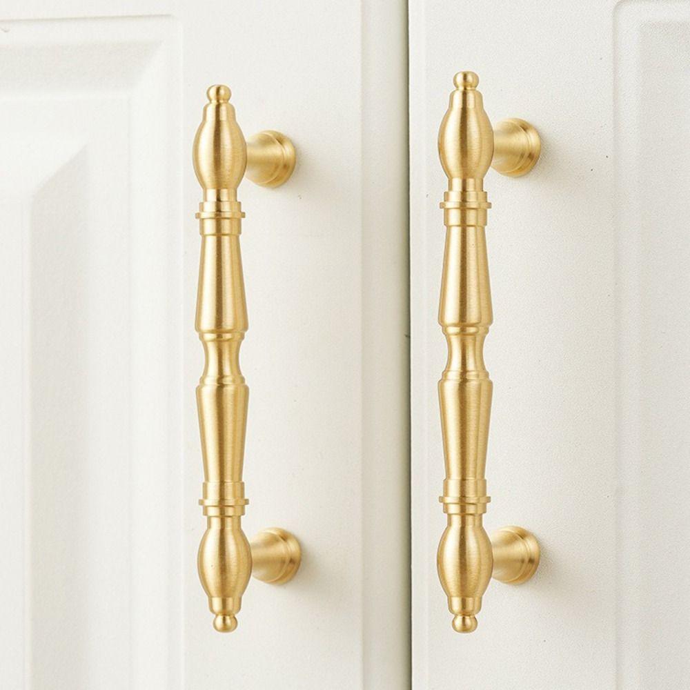 Brushed Antique Brass Cabinet Pulls Solid Brass Wardrobe Handles Furniture Handles Kitchen Use