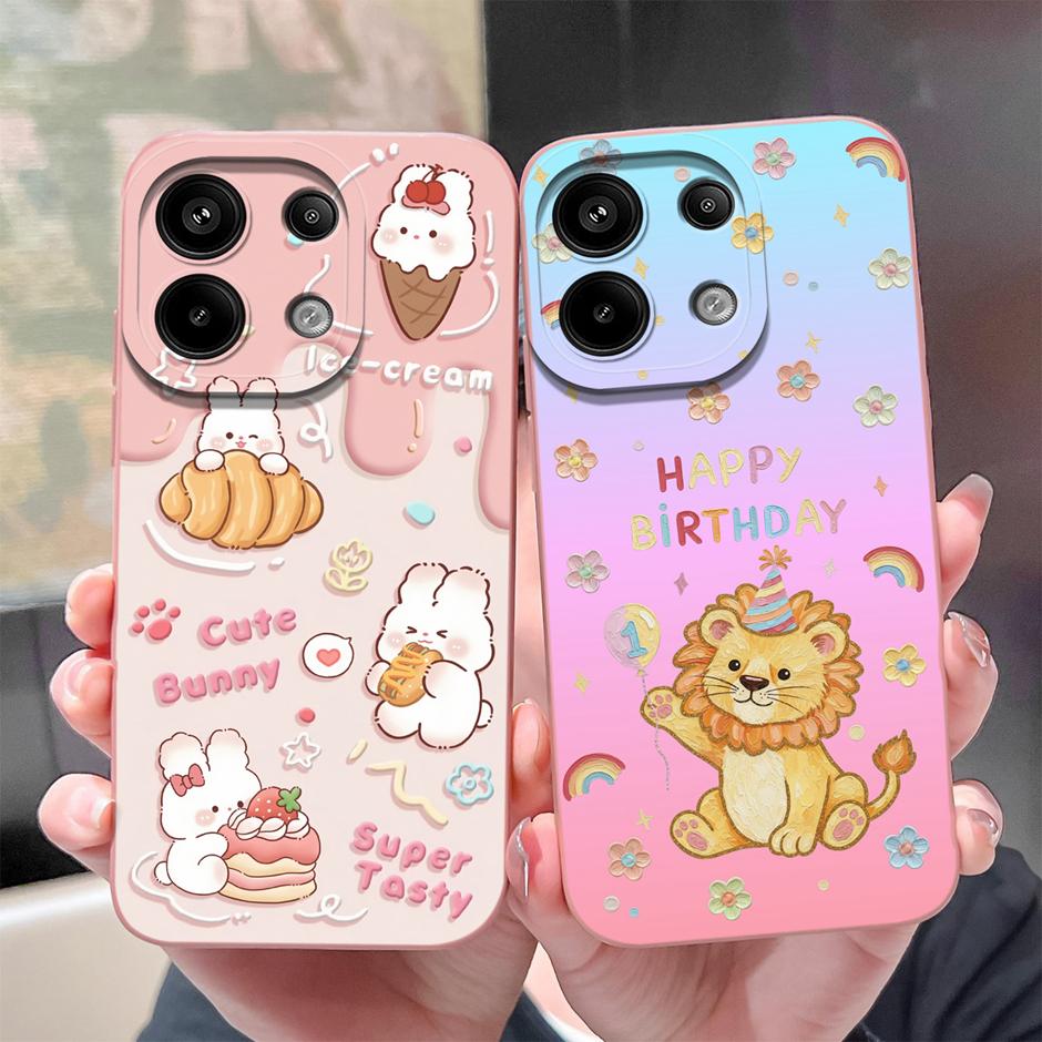 Case For Redmi Note13 13Pro 13 Pro+ Oil Painting Flower Anti-fall Minimalist Protector For Xiaomi Redmi Note 13 Pro Plus Funda