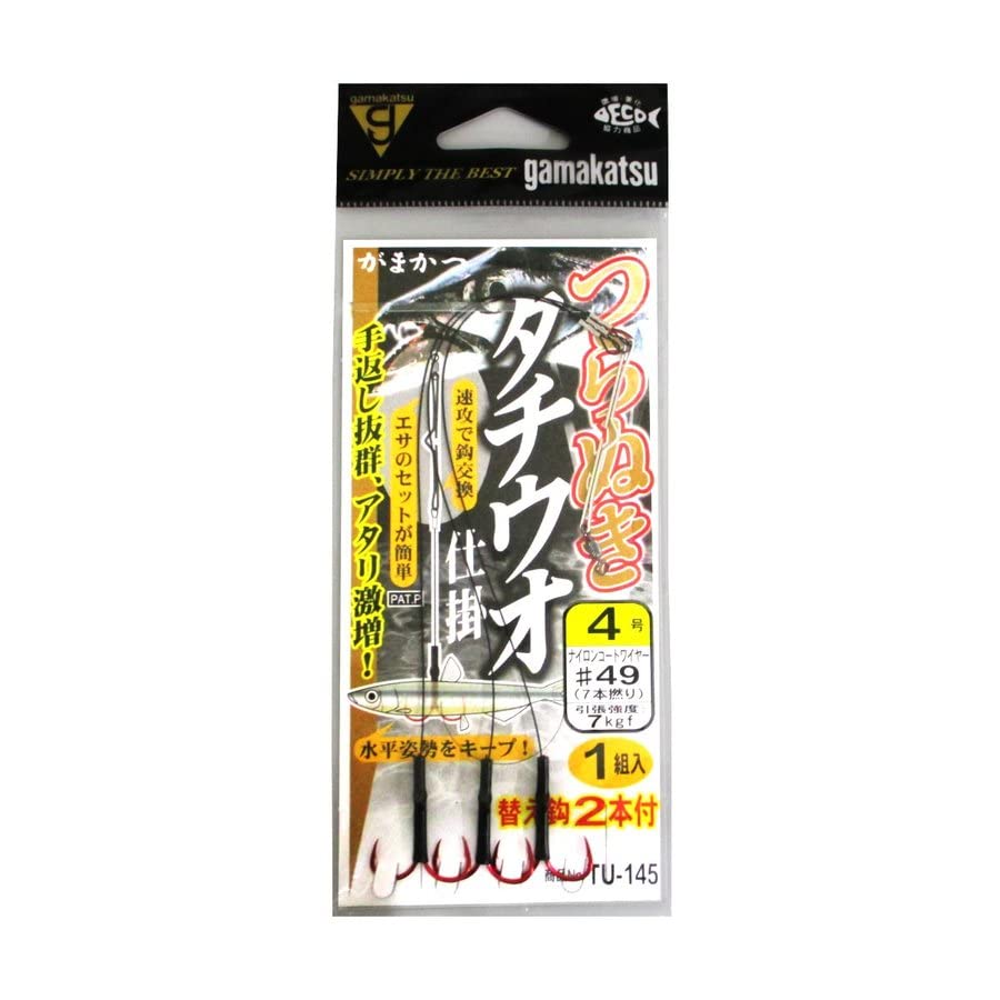 Gamakatsu Piercing Hairtail Fishing Rig TU145 Wire 4-49 #49 чёрный