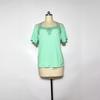 European & American Lace V-Neck Women's Short Sleeve Solid Color Casual T-Shirt
