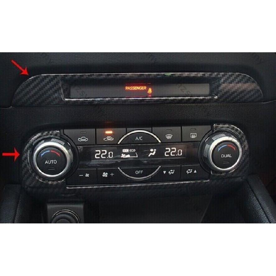 Mazda CX-5 ABS Carbon Fiber Central Console AC Switch Panel Trim For 2017-