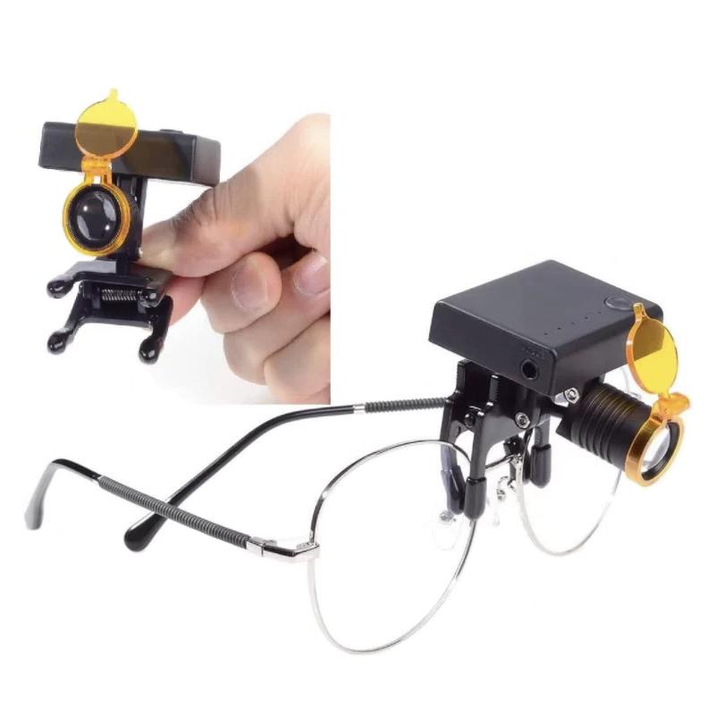 Wireless Portable 5W LED Headlight Headlamp Clip Type Dental Oral Cavity Lamp For Dental Magnifying Glass  Glasses