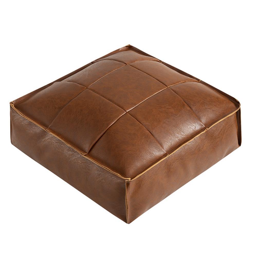 Square Sofa Stool Cover PU Leather Storage Leg Bench Sofa Footstool Seat Cushion Cover Under Desk