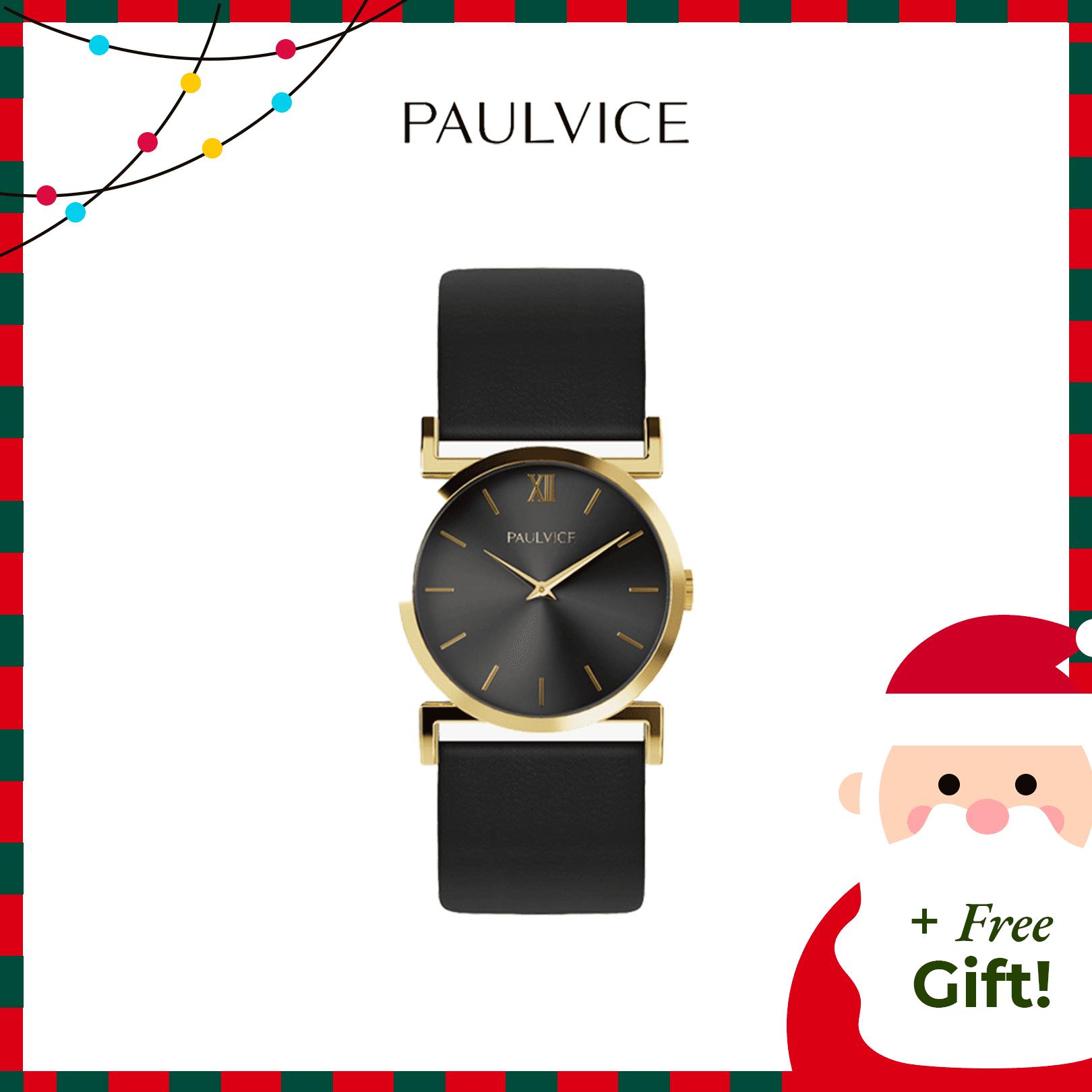 

[PAULVICE] Женские часы Rosy Collection Премиум из натуральной кожи 30 мм (черный)