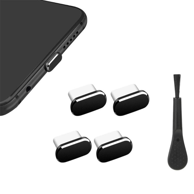 5 szt. Osłona przeciwpyłowa portu ładowania Type-C dla serii Phone 16 15 S25 S24 Zatyczka przeciwpyłowa USB C ze szczoteczkami Akcesoria do telefonu