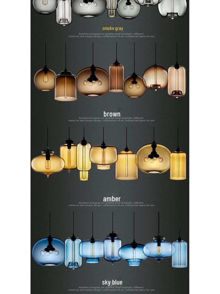 Nordic Retro Glass Pendant Light for Bar, Bedroom, Living Room, or Study