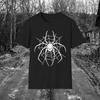 Heart Spider Web Themed Design Tshirt Gothic Style Womens Casual Loosefitting Short Sleeves Spider Print Fashion Black Tee