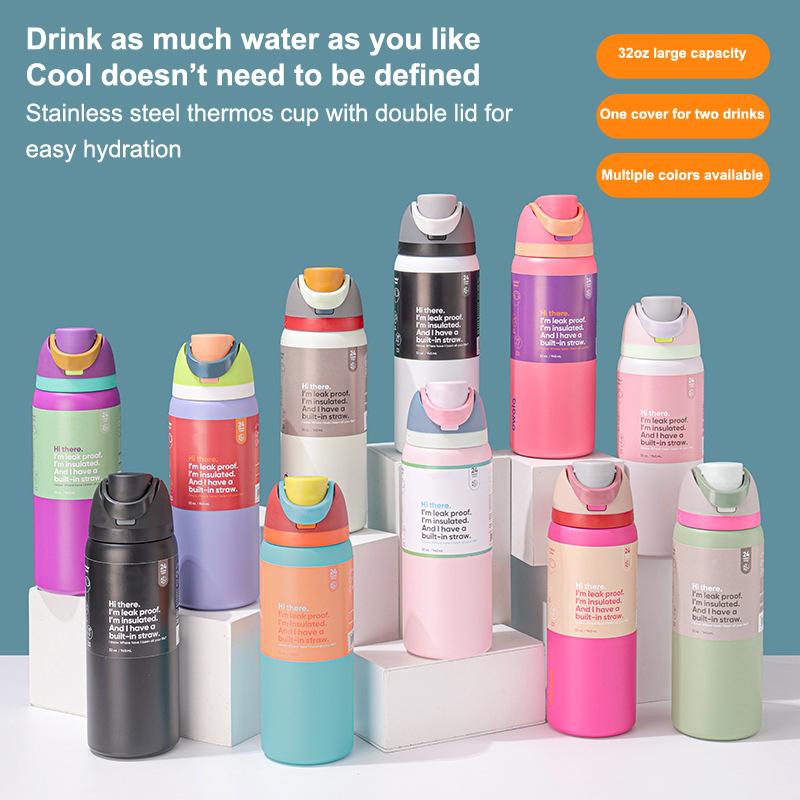 Vacuum Flasks Thermoses Water Bottle Drinkware Thermo Tumbler Stainless Steel Thermal Mug Original Cold Hot Coffee 1Pc