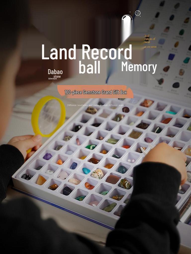 Earth Memory - 100 Raw Crystal Gemstones for Kids: Mineral Toy & Gift Set